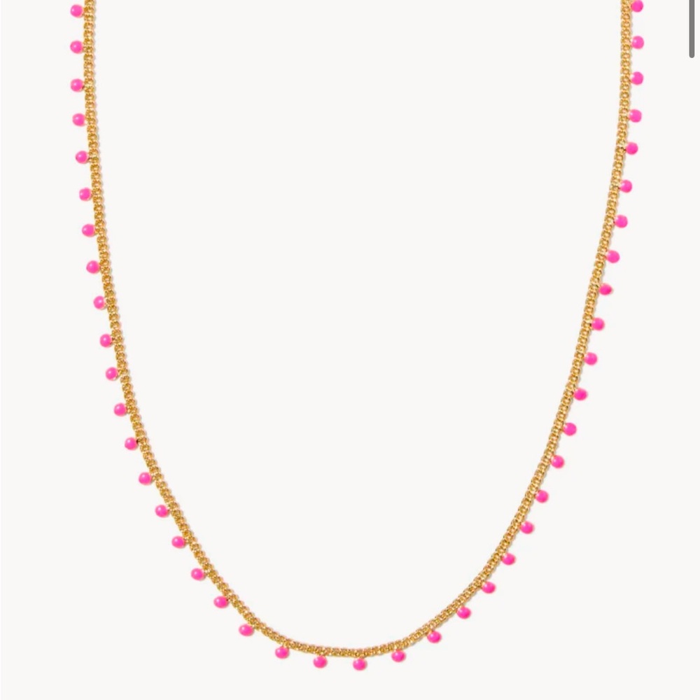 Kendra Scott Kelsey Stand Necklace Pink Enamel